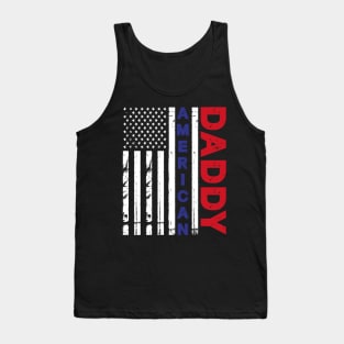 USA Flag with Daddy and American Text Tank Top